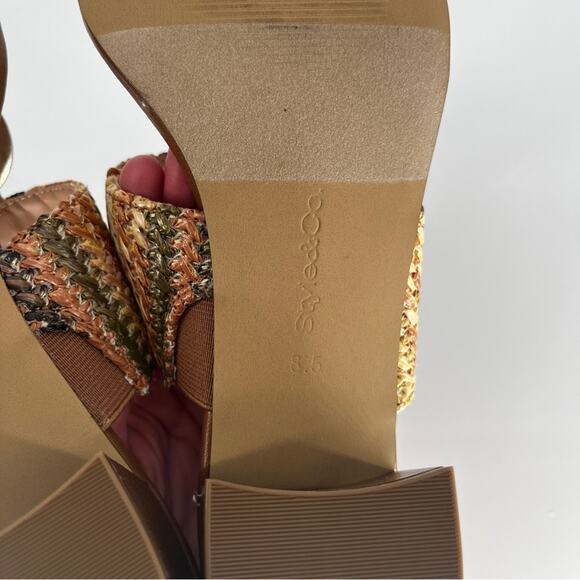 Style & Co Brandyy Embellished Raffia Chunky heels mocha - 8.5 - Picture 12 of 14